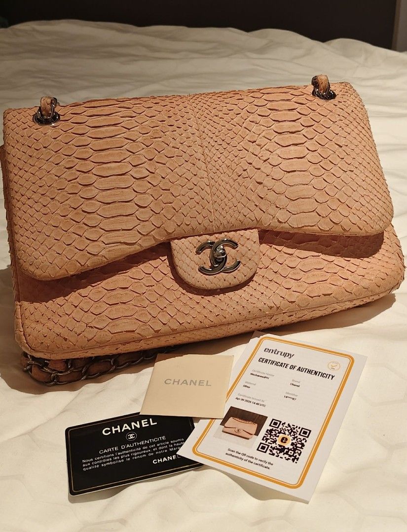Chanel python (Category: Bags & Wallets) located in Singapore. Submitted by agnes.raymundo28 (Listing ID 1439816795, Image 2). Description: bag with entrupy cert.