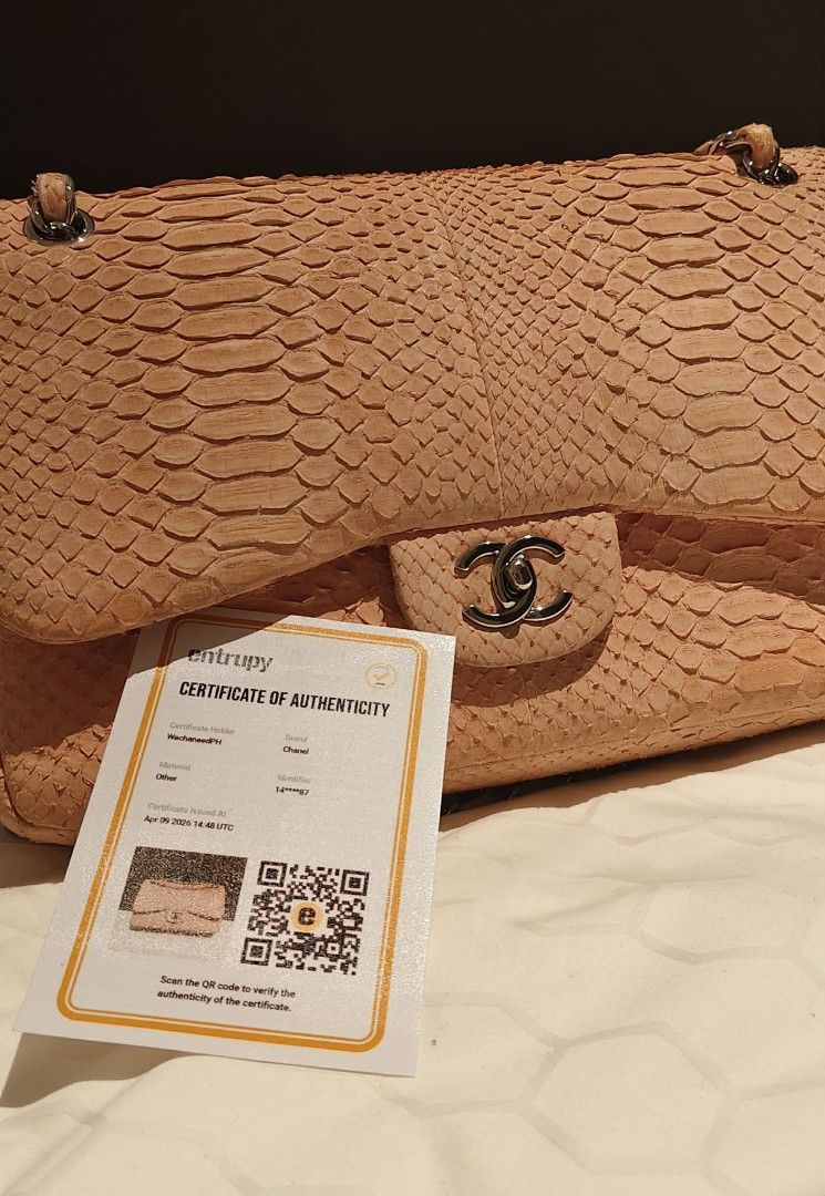 Chanel python (Category: Bags & Wallets) located in Singapore. Submitted by agnes.raymundo28 (Listing ID 1439816795, Image 1). Description: bag with entrupy cert.