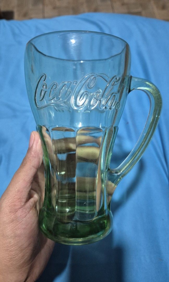 Coca cola vintage glass mug (Category: Coffee & Tea Tableware) located in Makati City. Submitted by caesteban (Listing ID 1438266683, Image 3). Description: -vintage coca cola - green -thick glass.