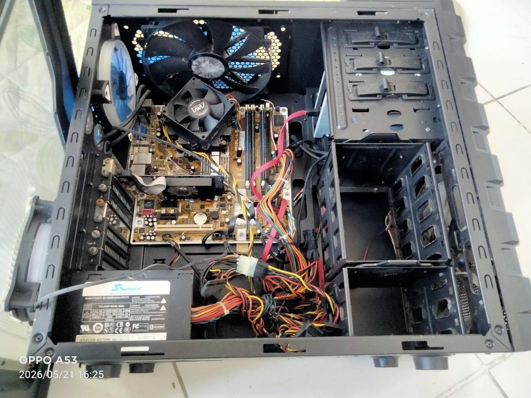 Cooler Master Accord ATX Mid Tower Computer Case (as-is) (Category: Desktops) located in Binan City. Submitted by rpute (Listing ID 1439987140, Image 3). Description: - Cooler Master Accord ATX mid-tower computer case - Front panel: USB, HDMI, Audio ports - Includes DVD drive and multi-card reader - Large side fan for efficient cooling - Comes with Seasonic 380W power supply unit - Ample internal space for components -not included motherboard, ra