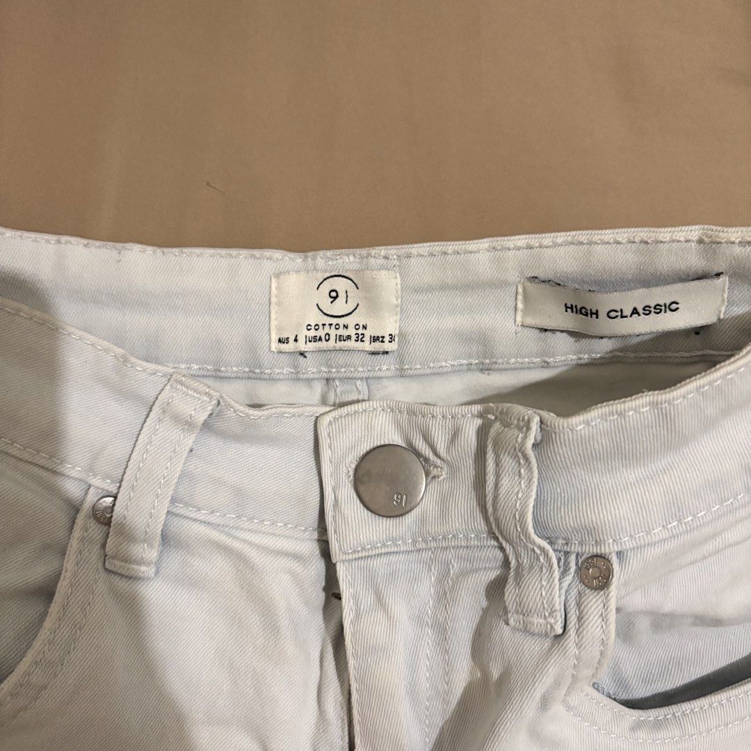 Cotton On High Classic Denim Shorts (Category: Shorts) located in Marikina City. Submitted by mlffy (Listing ID 1439821608, Image 3). Description: 🐇 Authentic Cotton On High Waist Shorts - Size: AUS 4 / EUR 32 / UK 3 - Classic 5-pocket design - Button and zipper closure.