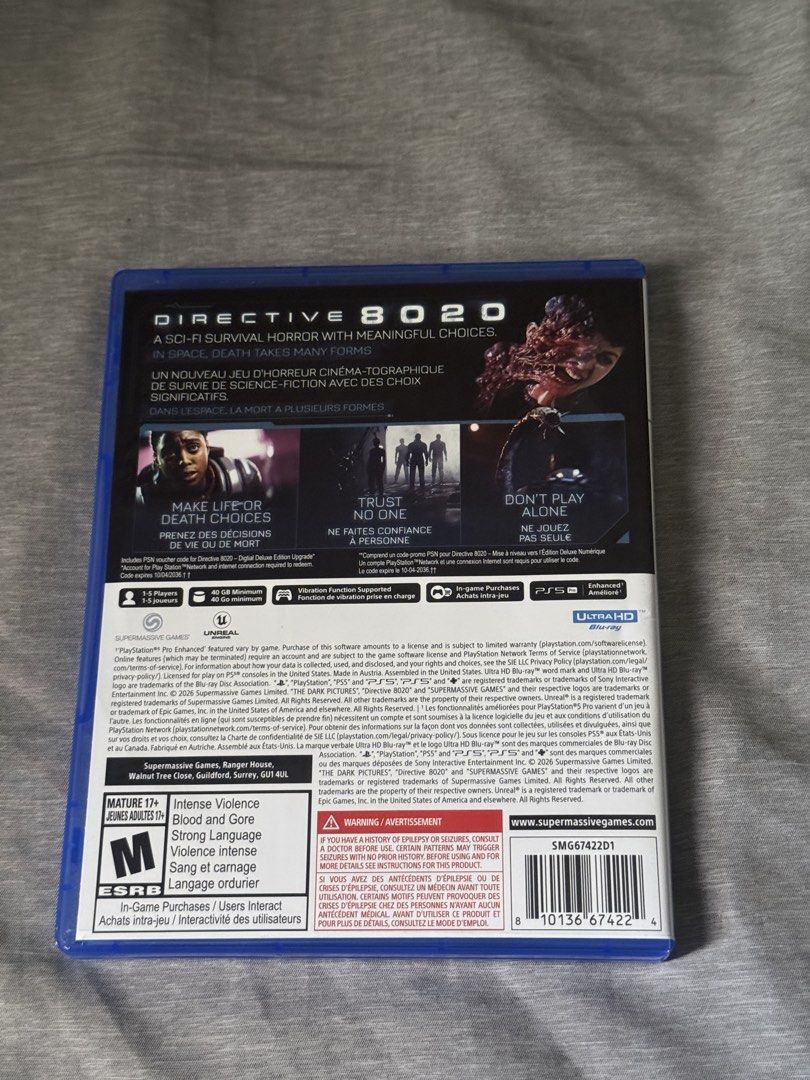 Directive 8020 (Category: PlayStation) located in Binan City. Submitted by edwardpatrickc (Listing ID 1439836968, Image 2). Description: Finished the game. Unused codes. .