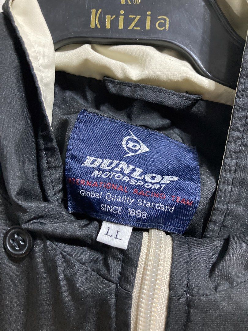 Dunlop Motorsport Jacket Black LL (Category: Coats, Jackets and Outerwear) located in Iloilo. Submitted by __kyleeee__ (Listing ID 1439916407, Image 3). Description: - Classic black Dunlop Motorsport jacket - Subtle cream accents - Embroidered Dunlop Motorsport logo on chest - Full zip closure - Light cream inner lining - Ideal for motorsport fans.