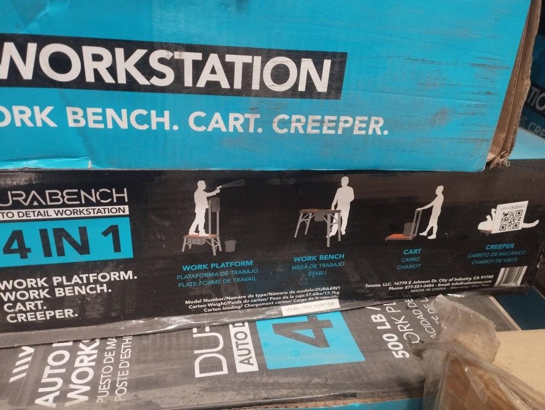 DURABENCH Auto Detail Workstation 4n1 (Category: Ladders & Steps) located in Valenzuela. Submitted by skjs_adiccion (Listing ID 1439849244, Image 2). Description: warehouse pickup only! warehouse price - 4,500 4n1 workstation - work platform - work bench - cart - creeper.