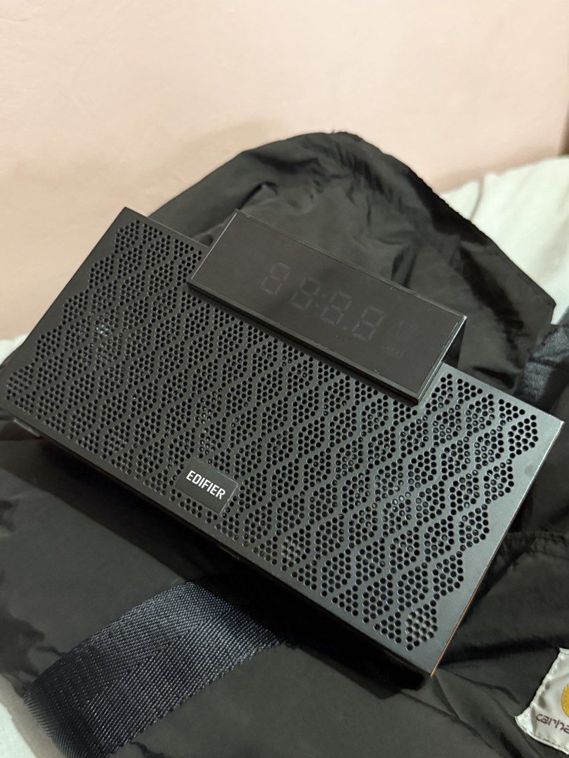 EDIFIER MP260 PORTABLE BLUETOOTH SPEAKER (Category: Soundbars, Speakers & Amplifiers) located in Taguig. Submitted by winbantigs (Listing ID 1439899813, Image 1). Description: The Edifier MP260 is a multifunctional 2.1-channel Bluetooth speaker that doubles as a bedside alarm clock. Priced around 2,400 to 3,500 PHP, it features a premium wooden enclosure, a 20W total output (two 4W tweeters and a 12W subwoofer), an LED display, and versatile conn
