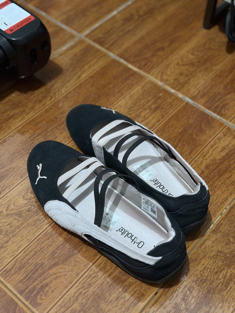 FREESF Puma Speedcat Ballet Black Mauve Mist Shoes (Category: Flats & Sandals) located in Rizal. Submitted by woof.and.meow (Listing ID 1439926786, Image 3). Description: FREE SF AND SUEDE ERASER :) - Authentic - bought in Puma BGC - Used 4 times only in trips abroad; good as new bought Jan 2026 - super comfy!! need cash asap - Stylish Puma Speedcat Ballet shoes in Black Mauve Mist. - Ballet flat design with secure elastic straps. - Cushioned and