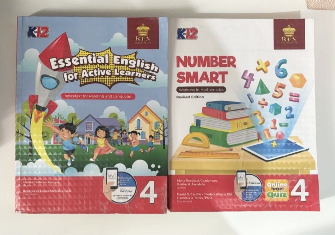 Grade School Text Books (Grade 4, 5, 6, 7, 8) (Category: Textbooks) located in Pasig City. Submitted by h_j_b (Listing ID 1439902398, Image 2). Description: ₱250 per book title unless priced otherwise. Please read and understand all product descriptions. Grade 4 Essential English for Active Learners (© 2020) Number Smart 4 (© 2021) Grade 5 My Math 5 Number Smart 5 (Revised Edition, © 2018) English This Way 5 (4th edition) The Phoenix World of Rea