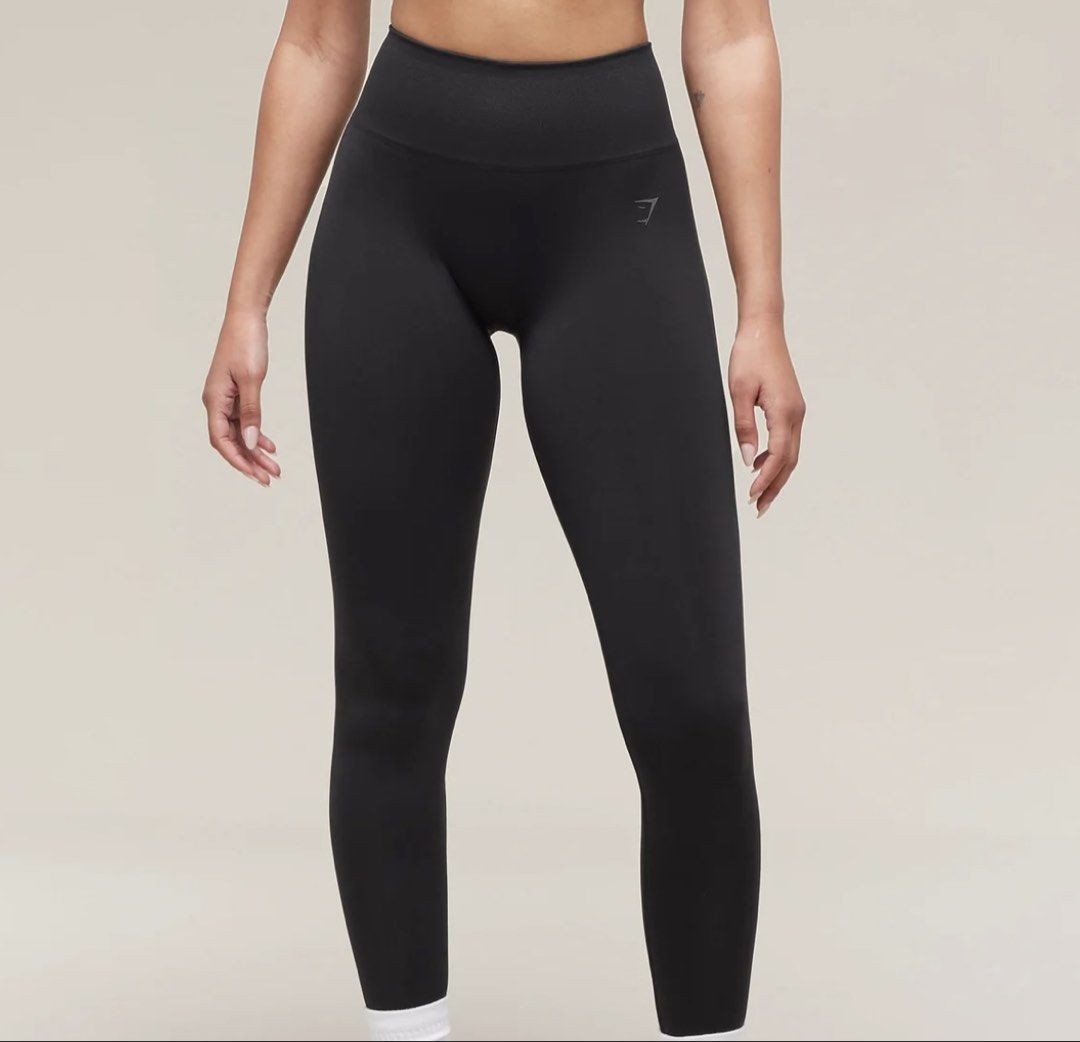 Gymshark Seamless Leggings - Black (Category: Activewear) located in Rizal. Submitted by randl.thrftprlvd (Listing ID 1439861337, Image 1). Description: - Gymshark seamless leggings - Black color - Size S - High-waisted design - Ruched back detail - Gymshark logo - Stretchy and comfortable material - Perfect for workouts and casual wear - Provides a flattering fit and support.