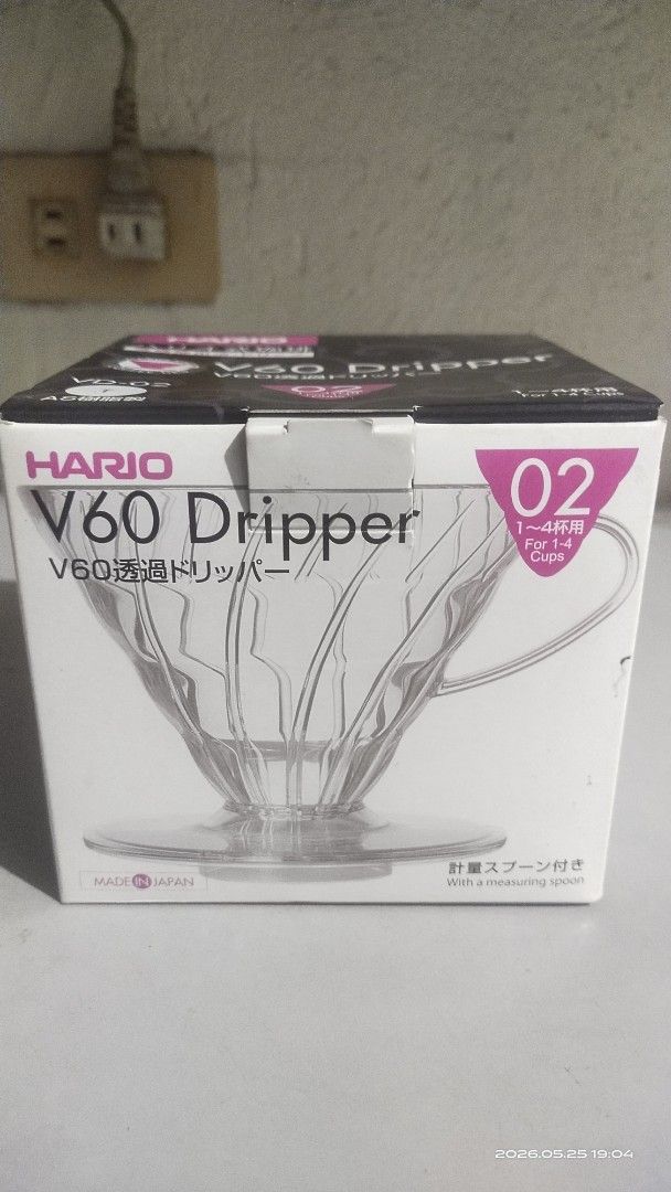 Hario V60 Dripper 02 (Category: Coffee & Tea Tableware) located in Manila. Submitted by mrmt1988 (Listing ID 1439976269, Image 1). Description: Hario v60 Coffee Dripper 02 Brand New.