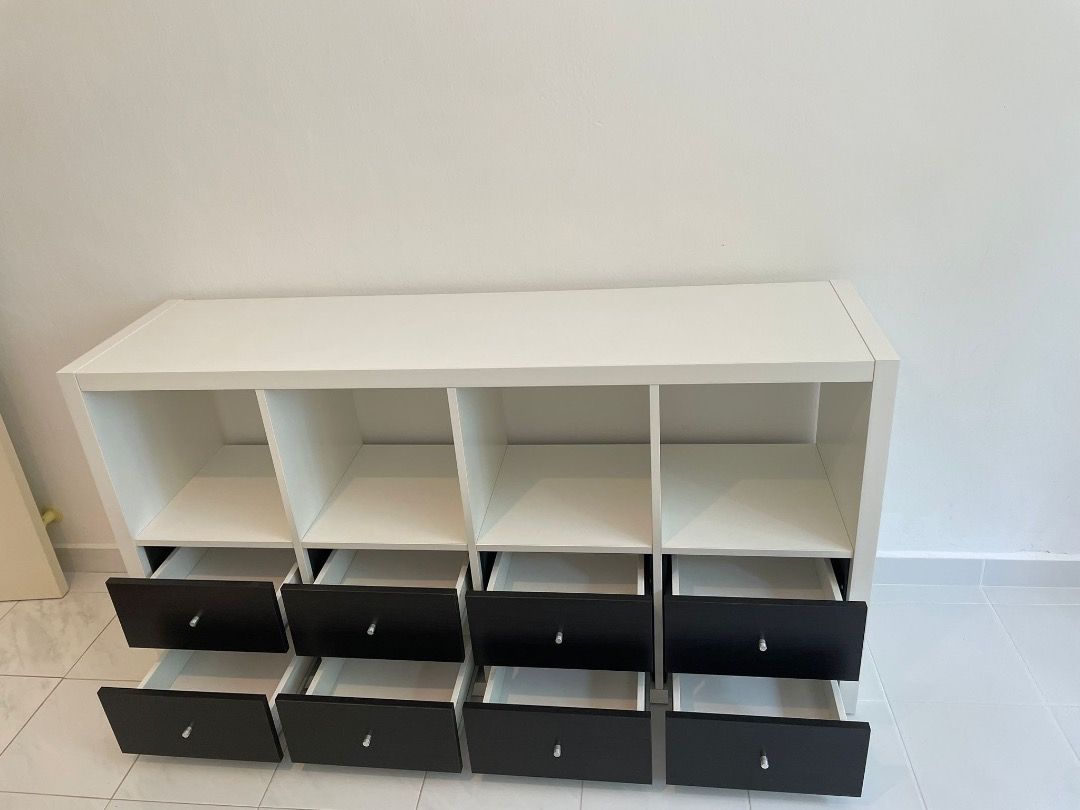 IKEA Kallax Storage Unit with Drawers, Furniture &amp; Home Living ...