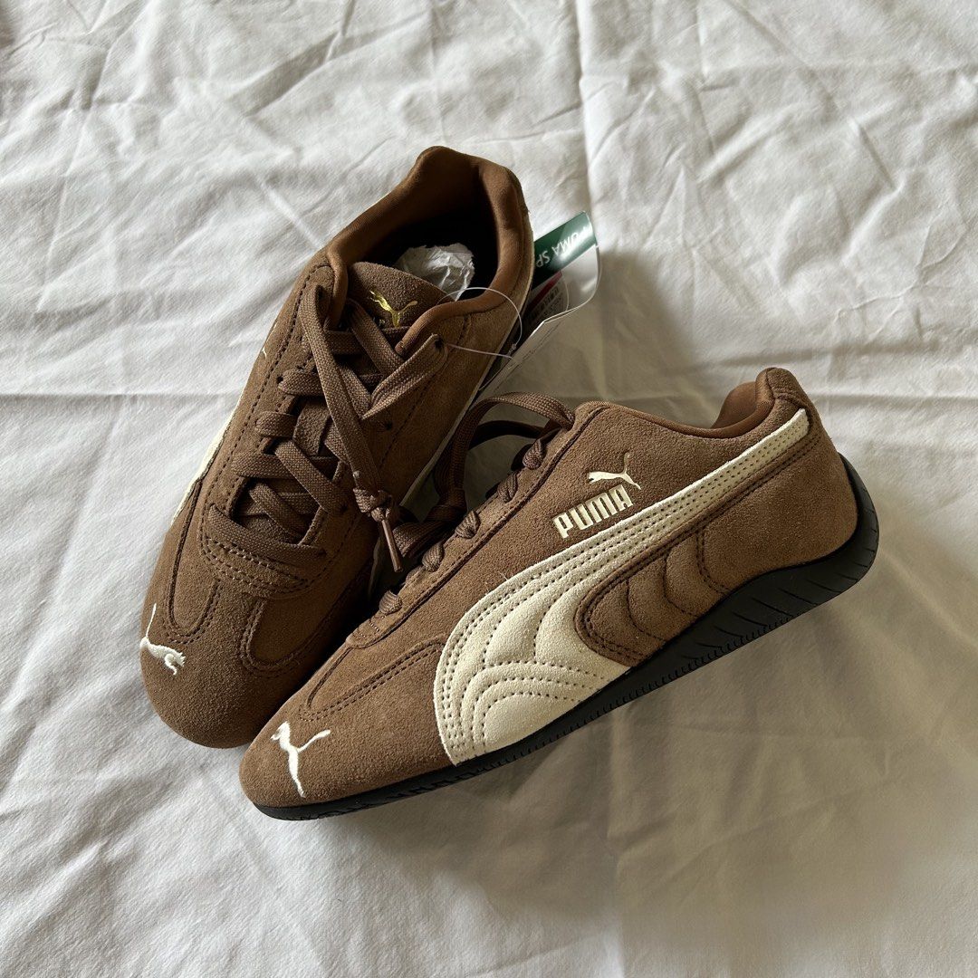 [NEW] Puma Speedcat OG in brown (Category: Sneakers) located in Quezon City. Submitted by everythingmustgo__ (Listing ID 1439878423, Image 1). Description: - brand new with tags and box (a bit deformed) - retails for ₱7,100 - rfs: wrong size (can’t exchange as this was bought overseas ‼️last price posted. low ballers will not be entertained ‼️.