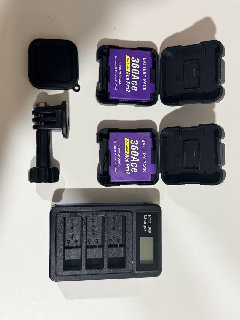 Insta360 Ace Pro 2 Xplorer Bundle (slightly used) + other inclusions (Category: Cameras) located in Manila. Submitted by meegoldielocks (Listing ID 1439981883, Image 2). Description: Bought the bundle on May 5, 2025 Complete with box Unit already has a tempered glass screen and lens protector installed. Other inclusions: * Lens cap * 1/4 adapter for action camera * Camera bag * 3-slot LCD battery charger + 2 extra batteries RFS: No longer needed.