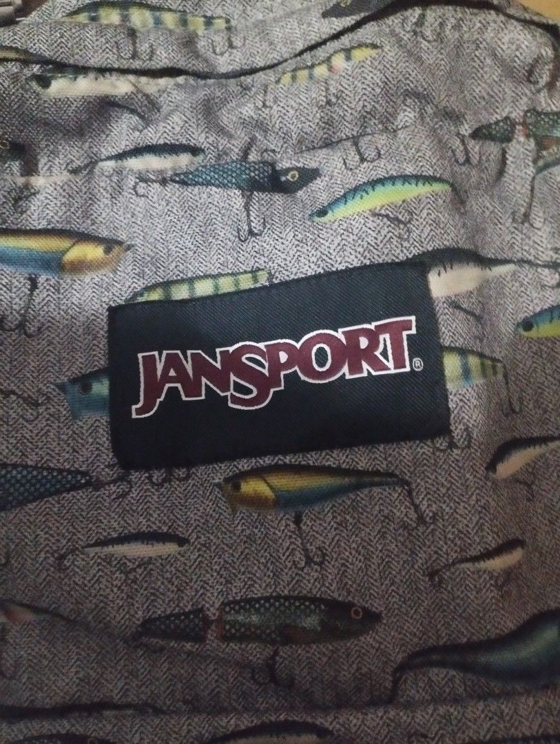 Jansport Backpack - Fishing Lure Print (Category: Backpacks) located in Taguig. Submitted by joyrsb2786400 (Listing ID 1439959389, Image 2). Description: - Unique all-over fishing lure print - Adjustable padded shoulder straps for comfort - Spacious main compartment - Durable construction for everyday use, school, or travel - Ideal for Jansport collectors and enthusiasts.