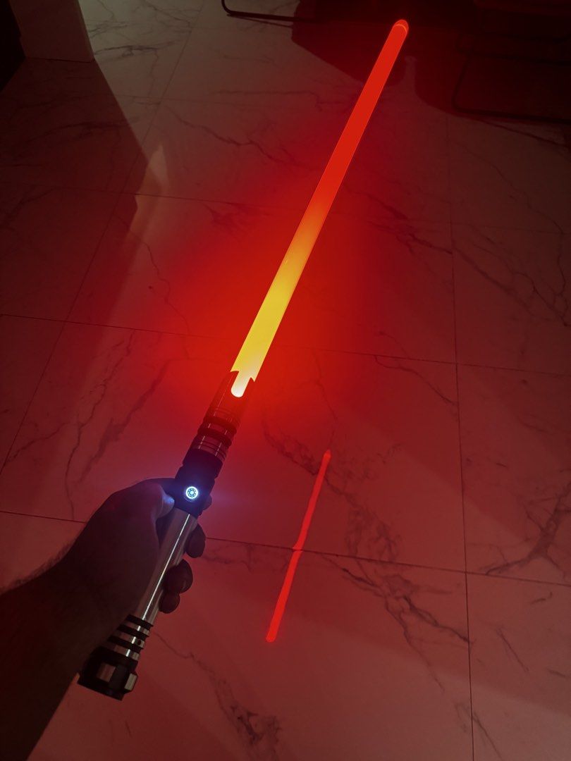 Lightsaber - Silver Hilt (Category: Action & Battle Toys) located in Muntinlupa City. Submitted by alftonveruz (Listing ID 1439964973, Image 3). Description: - Infinite Color Switching - 32-Inch blade - Multiple Light Options: stable, pulse, unstable, etc... - Bluetooth phone control (IOS & Android) (App Name: Xenoconfigurator) - ***IMPORTANT***: ONLY use 5V2A adapter for charging otherwise it will break. Location: Alabang Hills Muntinlupa MOP: G