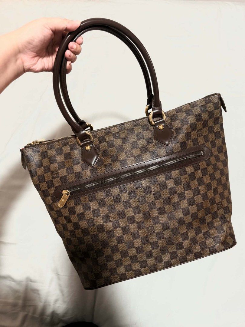 Louis Vuitton Saleya Damier Ebene Tote Bag (Category: Luxury Bags & Wallets) located in Manila. Submitted by flywithmigs21 (Listing ID 1439828713, Image 1). Description: 🇯🇵 Bought in Japan way back and mostly kept in cabinet storage 👜 Fresh from bag spa at Doctor’s Leather last April 2026 (Spent ₱5,500 for cleaning & refresh, with receipt) ✔ Comes with LegitGrails Certification (QR) ✔ Good condition | No major flaws | minor signs of hardware t
