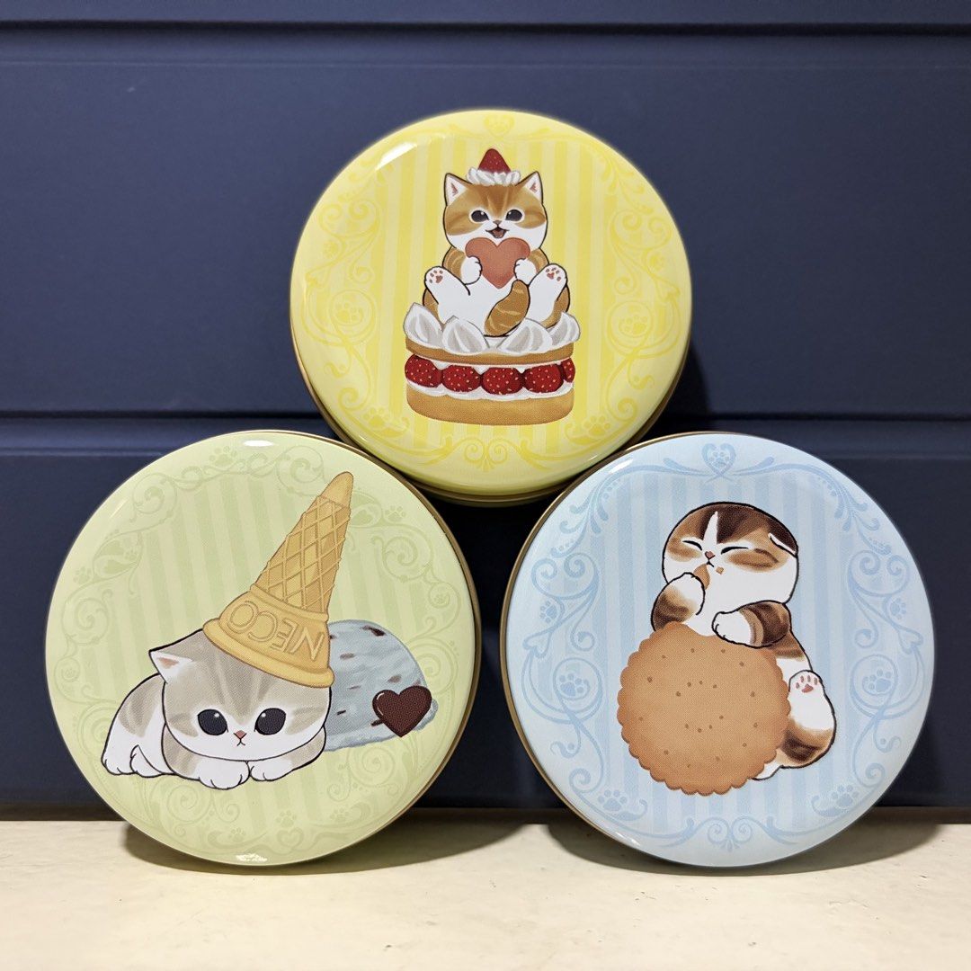 Mofusand Tin Can (Category: Vintage Collectibles) located in Manila. Submitted by __caaaaath (Listing ID 1439810813, Image 1). Description: [TAKE ALL] Mofusand Tin Can ₱300 📍Pasig, Marikina, Cubao.