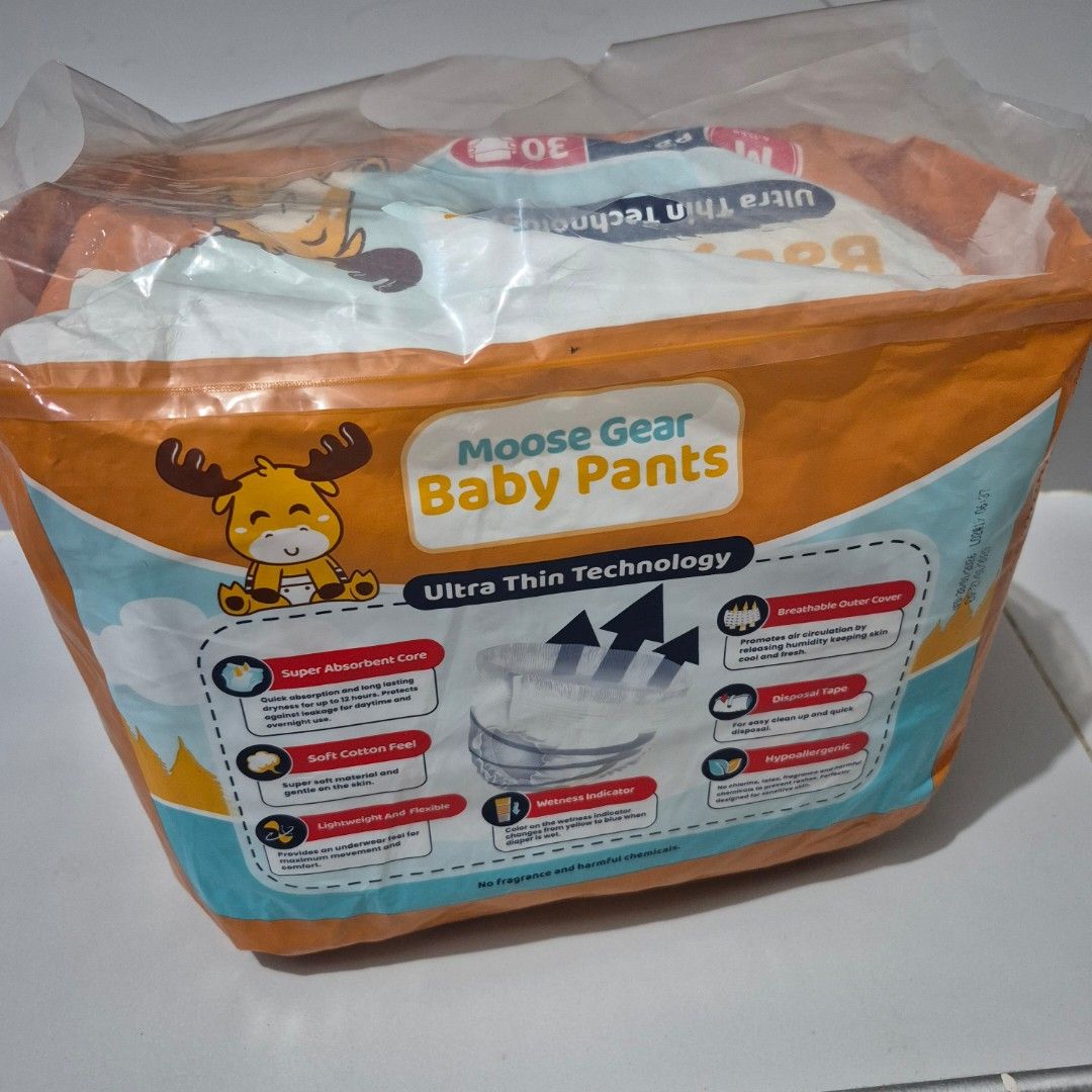 Moose Gear Baby Pants Diaper MEDIUM 30pcs (Category: Diapers & Baby Wipes) located in Malabon City. Submitted by jfshop_online (Listing ID 1439864995, Image 2). Description: .