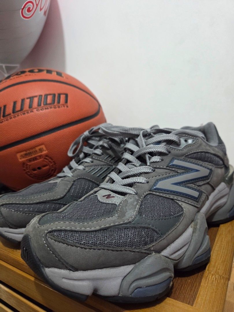 New Balance 9060 Grey Sneakers (Category: Sneakers) located in Paranaque City. Submitted by tokwangbadboy (Listing ID 1439888405, Image 1). Description: - New Balance 9060 sneakers - Color: Grey - Size: US 9 - Features: Mesh upper with suede overlays, padded collar and tongue - Made in Vietnam - Visible New Balance logo - No issues. just needs cleaning.