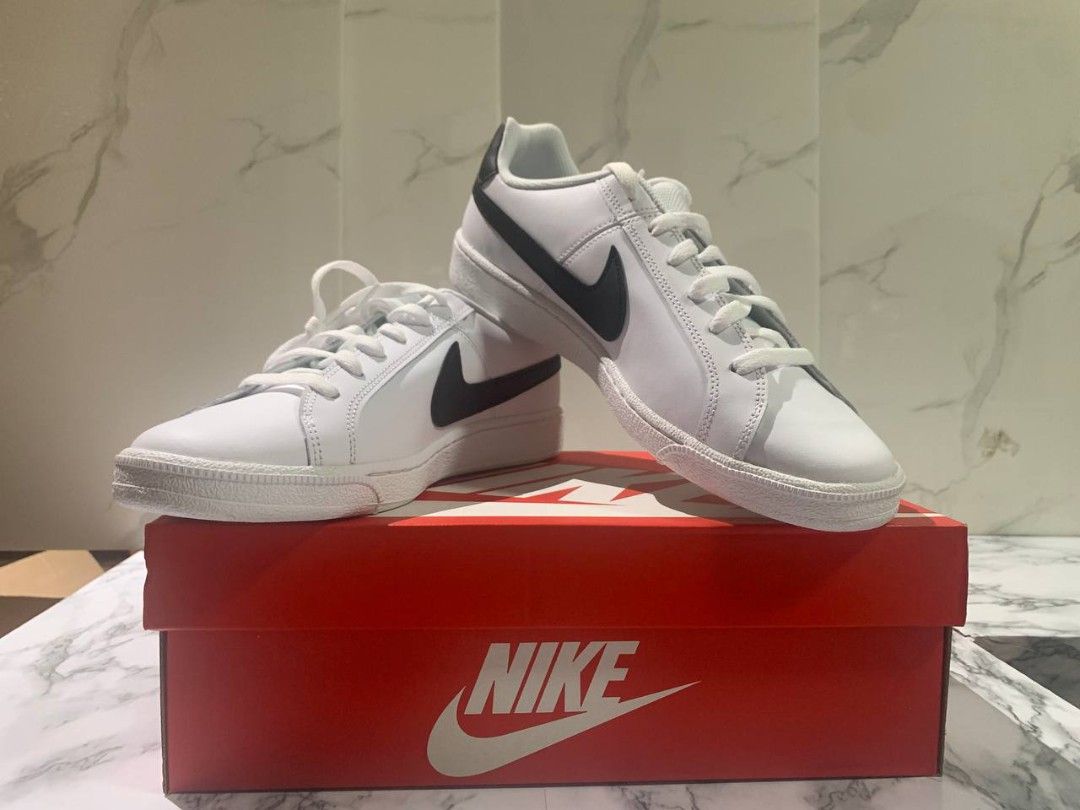 Nike Court Royale 2 NN (Category: Sneakers) located in Manila. Submitted by goldenlion-c7f9 (Listing ID 1439938194, Image 1). Description: Nike Court Royale 2 NN Colorway: White/Black Style Code: DH3160-101 • Size: EU 41 / CM 26 / UK 7 / BR 39.5 • Low-cut silhouette with classic lace-up closure • Synthetic leather upper for a clean and durable finish • Cushioned insole for everyday comfort • Rubber outsole with textured grip pattern • Lightweight