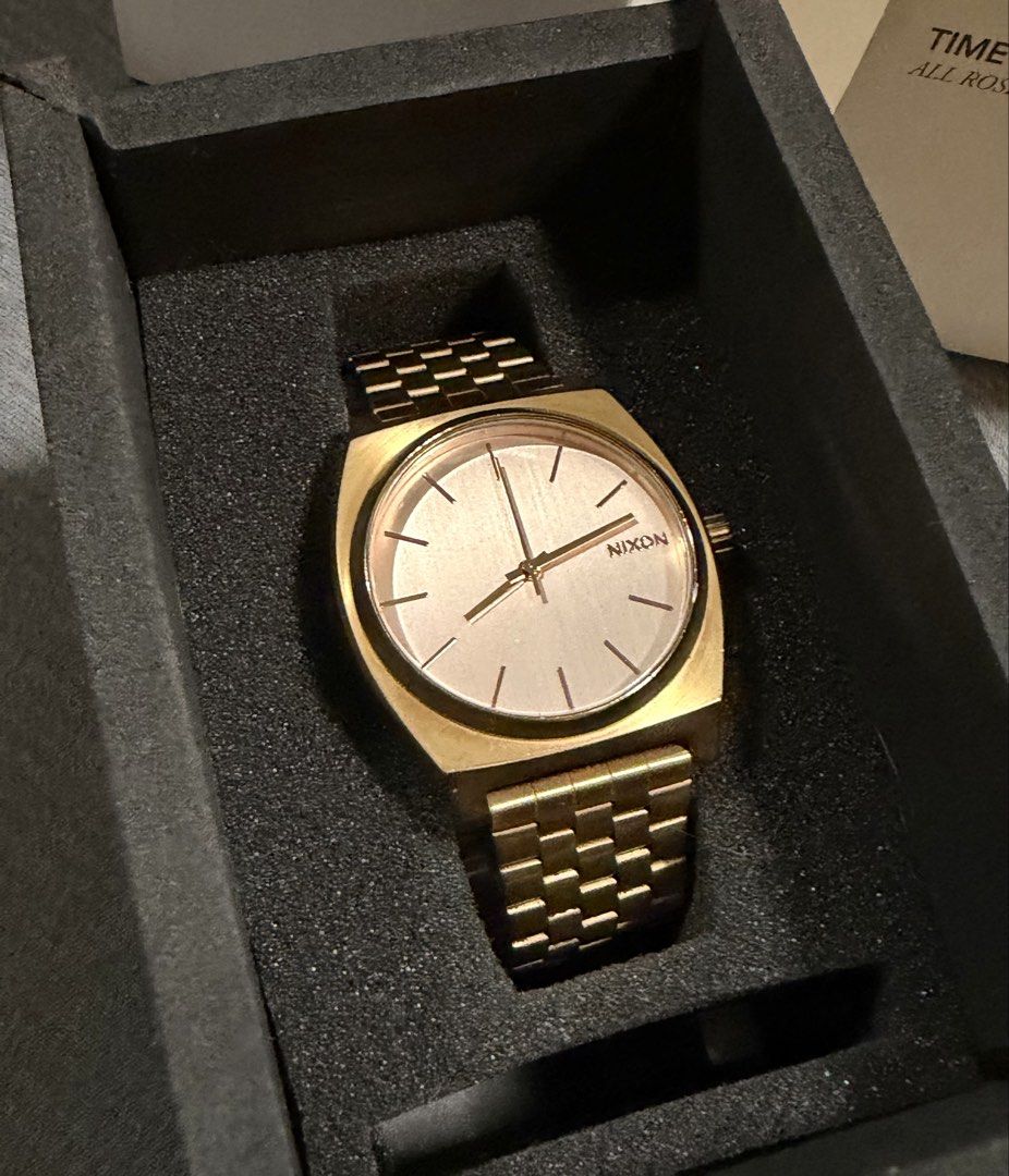 Nixon - Time teller rose gold (Category: Men's Watches) located in Tarlac. Submitted by random.stufff (Listing ID 1439936276, Image 3). Description: Nixon Time Teller Rose Gold 36mm In good condition, normal signs of wear Working condition No major flaw, some minimal scratches. - Complete with box and manual ₱2,700 free shipping Tarlac area.