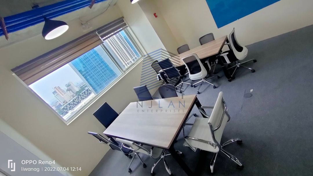 Office Conference Tables and Chairs (Category: Office Furniture & Fixtures) located in Quezon City. Submitted by marisclrs217254 (Listing ID 1439809005, Image 1). Description: - Conference tables available: rectangular and oval shapes, various sizes. - Table bases: metal (black) or wooden. - Chairs: Black and white leather options. - Perfect for office and meeting room use..
