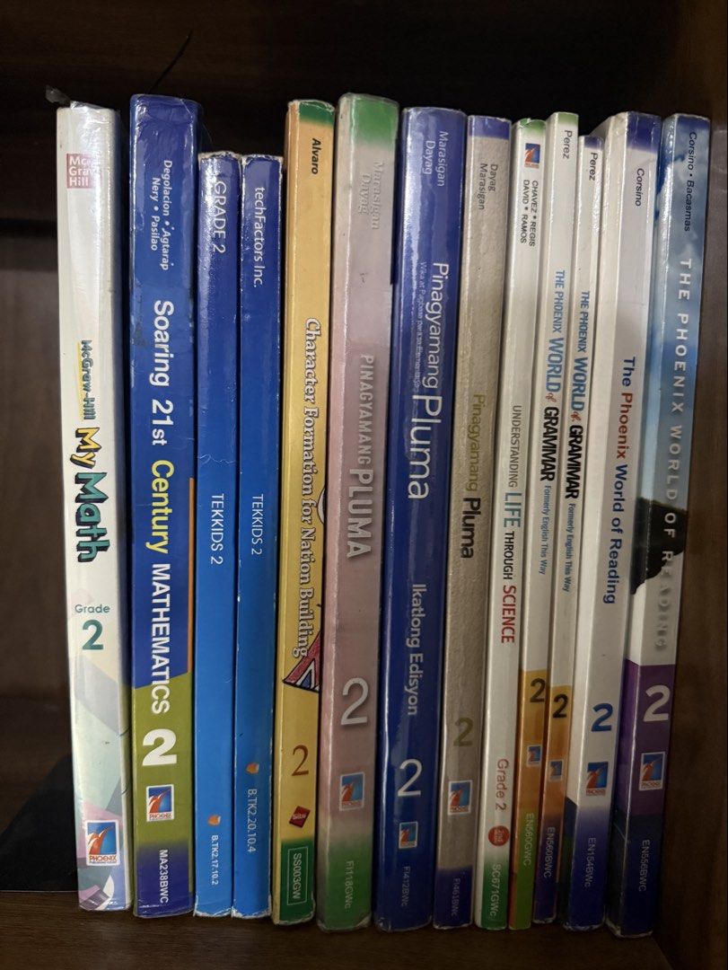 Old copies Grade 2 School Books (Category: Textbooks) located in Pasig City. Submitted by h_j_b (Listing ID 1439909138, Image 1). Description: These books were used in previous school years, still in very good conditions and can be used as references for homeworks and performance tasks. ₱200 per book title My Math Soaring 21st Century Mathematics TEKKIDS 2 Character Formation for Nation Building Pinagyamang Pluma (2nd, 3rd, 4th editions) Understa