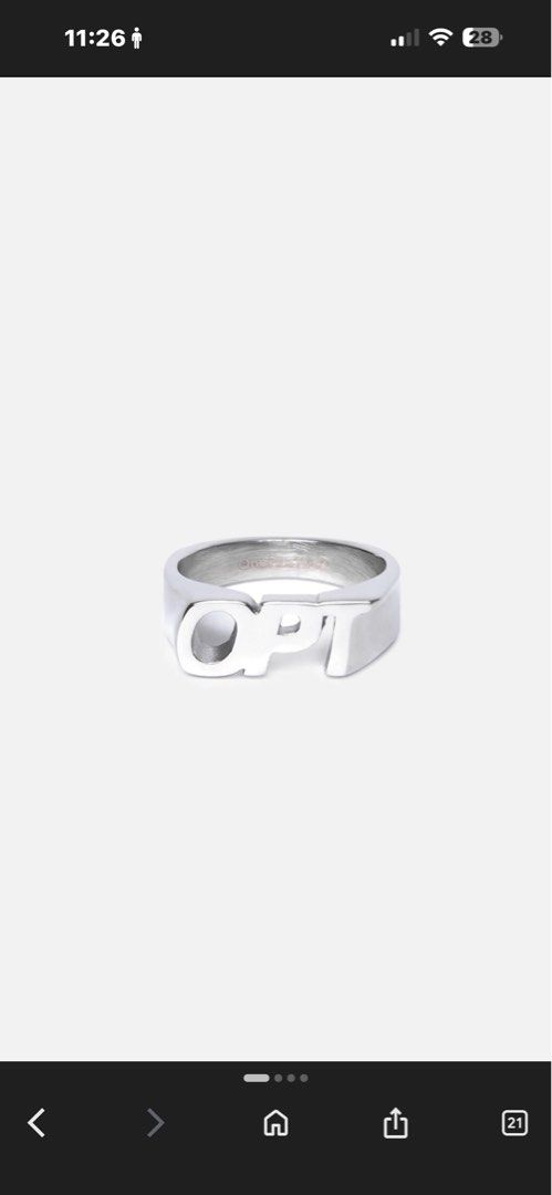 OPT Ring (Category: Other Accessories) located in Kuala Lumpur. Submitted by bazthrift (Listing ID 1439979975, Image 1). Description: Size 7 Fullset DM for more details .