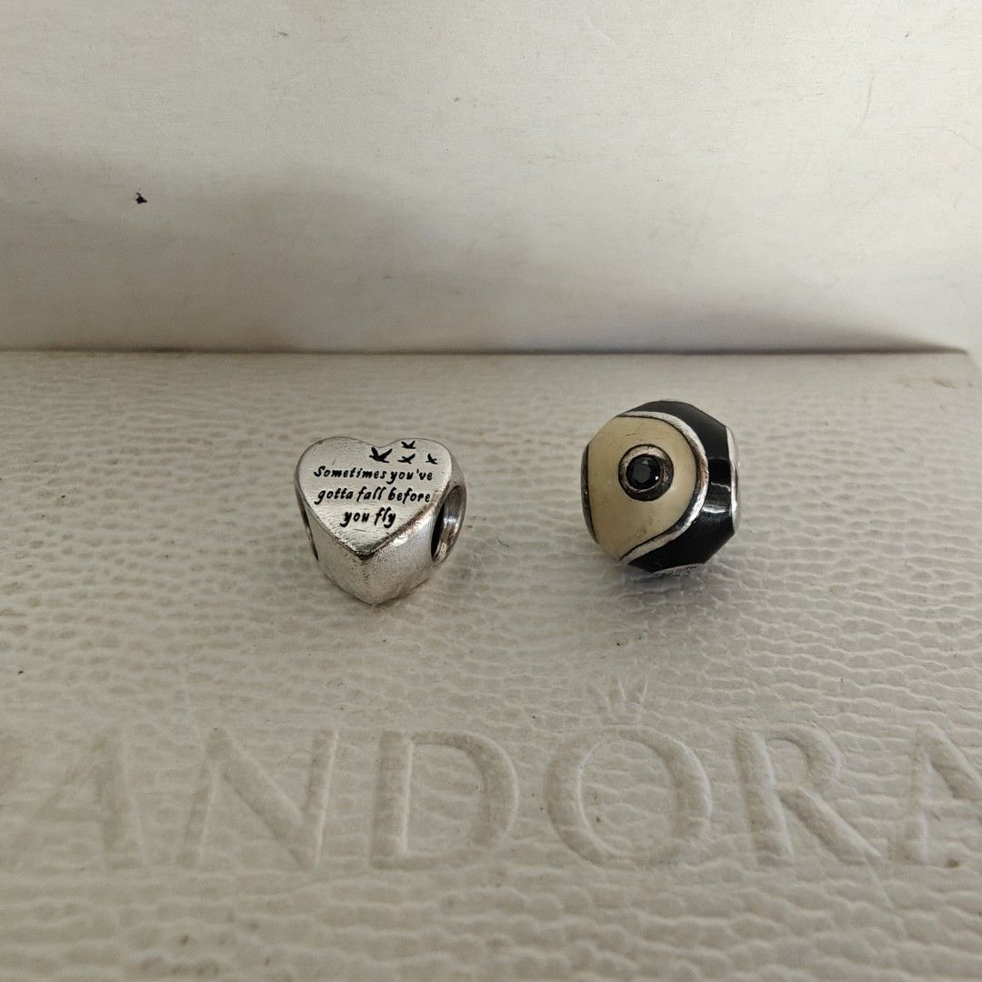 Pandora charms (Category: Charms) located in Makati City. Submitted by ly12eb (Listing ID 1439904054, Image 2). Description: Authentic Excellent condition Heart of freedom Yin yang faded hallmarks Price for each .