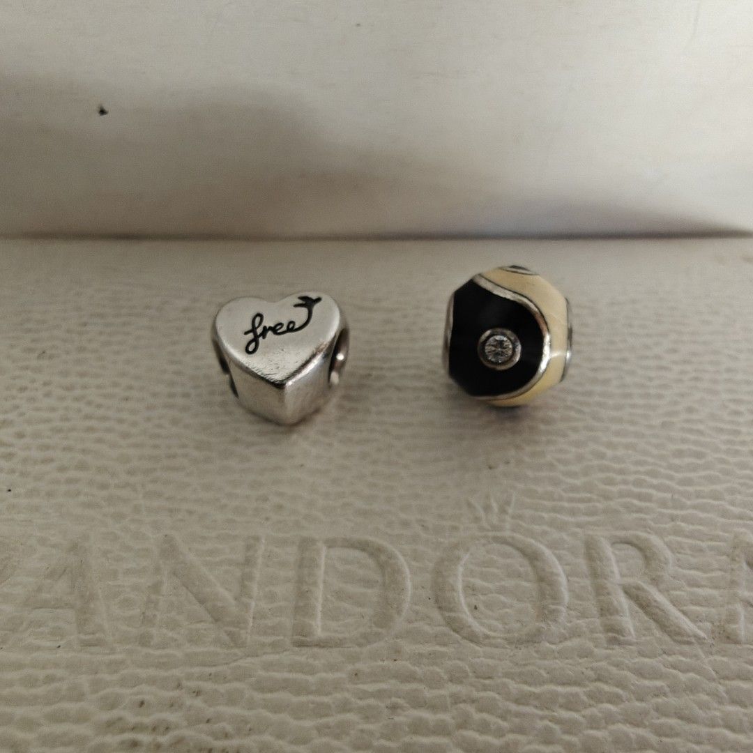 Pandora charms (Category: Charms) located in Makati City. Submitted by ly12eb (Listing ID 1439904054, Image 1). Description: Authentic Excellent condition Heart of freedom Yin yang faded hallmarks Price for each .