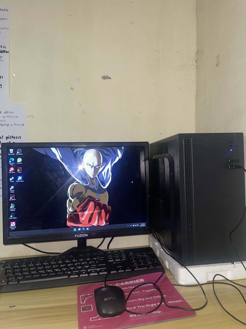 PC RUSH/SELLING (Category: Desktops) located in Pasay City. Submitted by markfullos (Listing ID 1439887677, Image 1). Description: AMD Athlon 300GE ✅ Biostar A520MHK ✅ 8GB DDR4 RAM ✅ 500GB NVMe SSD (fast boot) ✅ 19” LED Monitor ✅ Keyboard & Mouse included 💻 Smooth for: Valorant LoL Roblox Dota 2 YouTube / Facebook / Office 📌 Ready to use 📌 Fresh & clean 📌 Test all you want 📍 DASMARINAS CAVITE 📩 PM for more details / NEGOTIABLE.