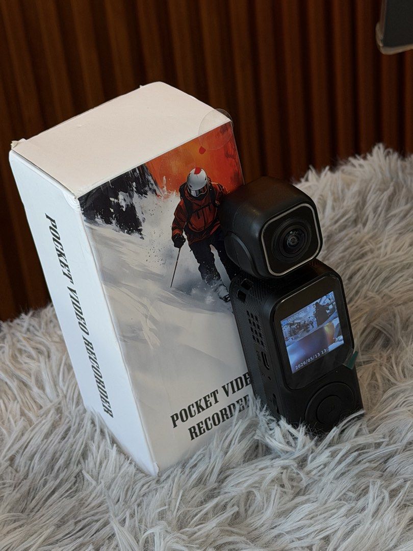 Pocket Dual Camera action camera (Category: Video Cameras) located in Bacolod City. Submitted by BWMCAROUSEL (Listing ID 1439959933, Image 2). Description: - Compact pocket video recorder for on-the-go adventures. - Rotatable camera head for flexible shooting angles. - Built-in screen for easy preview and playback. - Includes mounting accessories for versatile attachment. - Ideal for capturing moments wherever you are..