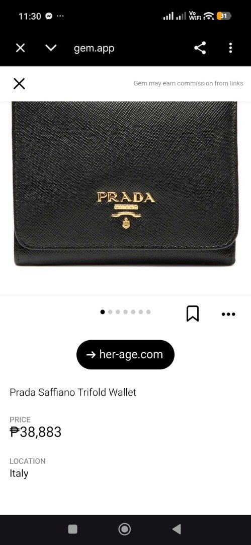 Prada Saffiano Trifold Wallet (Category: Luxury Bags & Wallets) located in Bulacan. Submitted by THA_D_THRIFT (Listing ID 1439924449, Image 3). Description: - Authentic Prada Saffiano Trifold Wallet - Classic and iconic design - Made with premium Saffiano leather - Features the signature Prada logo - Multiple card slots and compartments for organization - Comes with original Prada box FRESH FROM JAPAN SOURCE EXCELLENT DONDITION SIGN OF USAGE CLEA