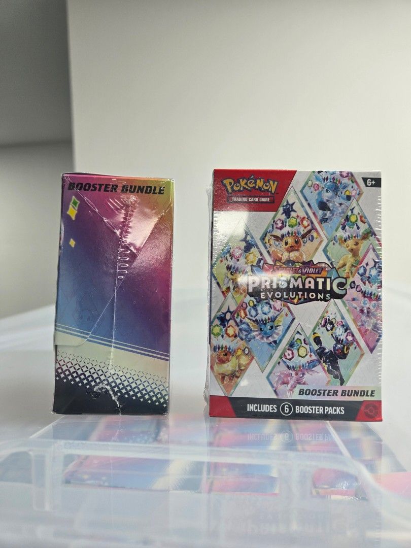 Prismatic Evolution booster bundle (Category: Card Boxes & Cases) located in Singapore. Submitted by alansng84 (Listing ID 1439947154, Image 3). Description: Prismatic Evolution booster bundle! Good for chasing cards or keep as collectible! consist of 6 booster pack!.