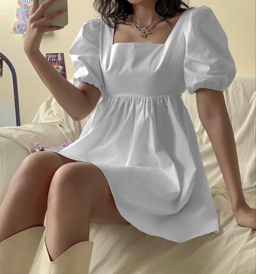 Puff sleeve backless dress (Category: Dresses) located in Manila. Submitted by chiechu (Listing ID 1439894342, Image 1). Description: .