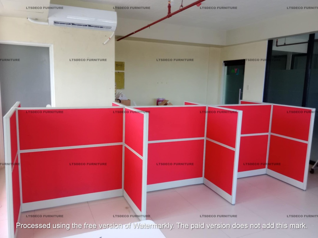 Red Office Cubicle Partitions Office Partition Office Furniture ...