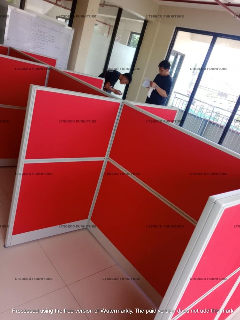 Red Office Cubicle Partitions Office Partition Office Furniture ...