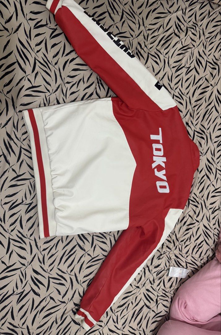 Refinery Republic Racer Jacket Red White Tokyo Large (Category: Coats, Jackets and Outerwear) located in Calasiao. Submitted by crzzrlc (Listing ID 1439972379, Image 2). Description: - Refinery Republic Racer Jacket - Color: Red and White - 'Tokyo' graphic on the back - 'Extreme' graphic on the sleeve - Exceptional quality and attention to detail - Perfect for a stylish, sporty look.