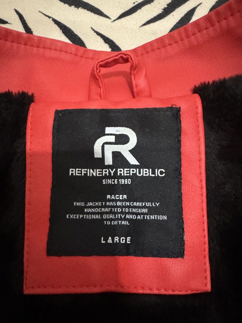 Refinery Republic Racer Jacket Red White Tokyo Large (Category: Coats, Jackets and Outerwear) located in Calasiao. Submitted by crzzrlc (Listing ID 1439972379, Image 3). Description: - Refinery Republic Racer Jacket - Color: Red and White - 'Tokyo' graphic on the back - 'Extreme' graphic on the sleeve - Exceptional quality and attention to detail - Perfect for a stylish, sporty look.
