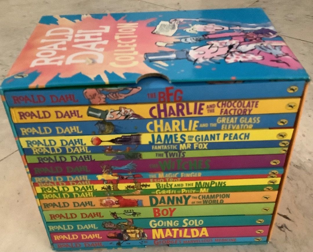 Roald Dahl Book Collection (Category: Storybooks) located in Pulilan. Submitted by babyleeka99.99 (Listing ID 1439992694, Image 1). Description: Complete boxed set of 16 paper bound Roald Dahl books..