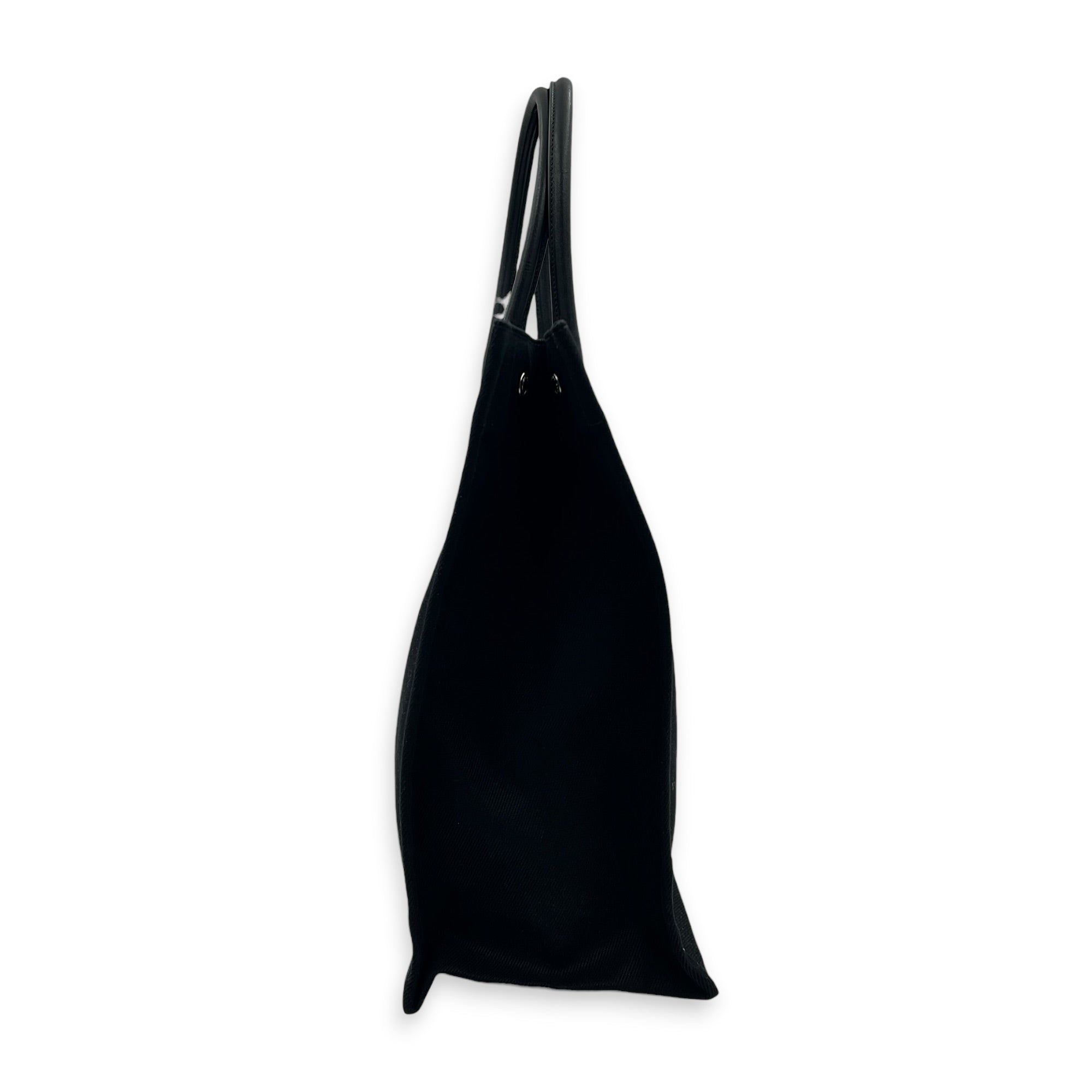 Saint Laurent Rive Gauche Tote Bag Black in Canvas, Silver hardware ...