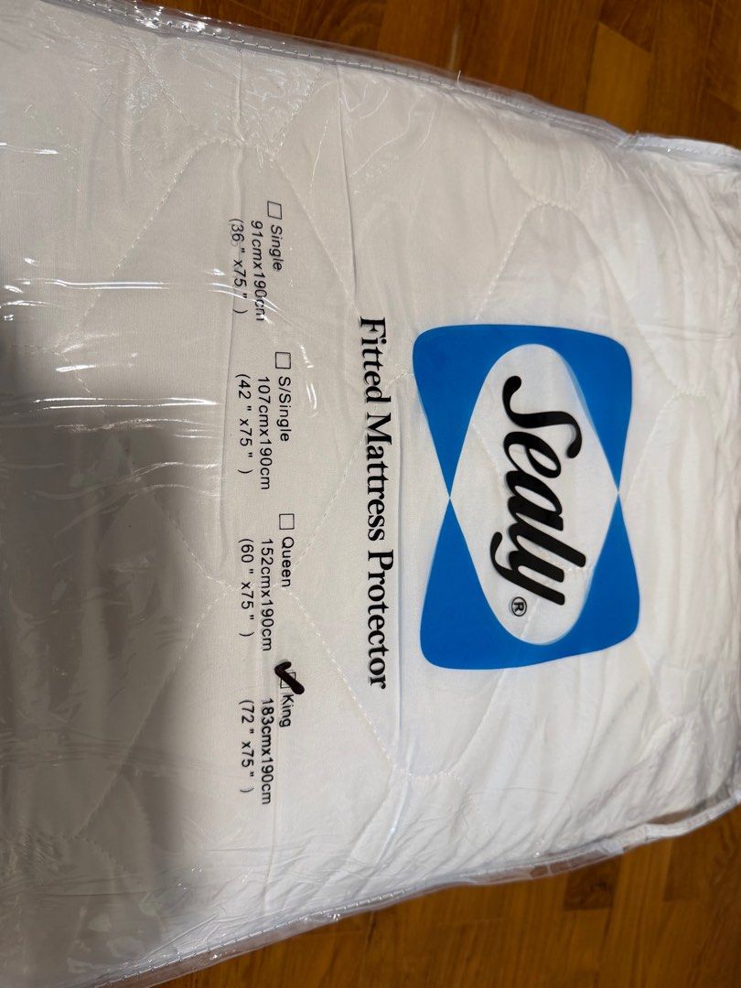 Sealy King Size Fitted Mattress Protector, Furniture &amp; Home Living ...