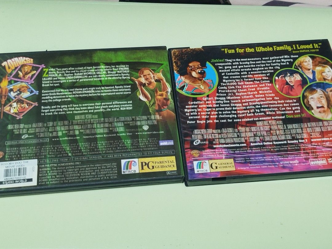 VCD Bundle: Scooby-Doo 1 & 2 Live Action Movies (Category: CDs & DVDs) located in Caloocan City. Submitted by sunrizel (Listing ID 1439979942, Image 2). Description: Bundle of two live-action Scooby-Doo movies on DVD: Scooby-Doo and Scooby-Doo 2: Monsters Unleashed. Perfect for fans of the mystery-solving doggy and his human friends! Very camp and out there 🤩 📦 ships from North Caloocan 🧾 Maya or bank transfer (Gotyme).