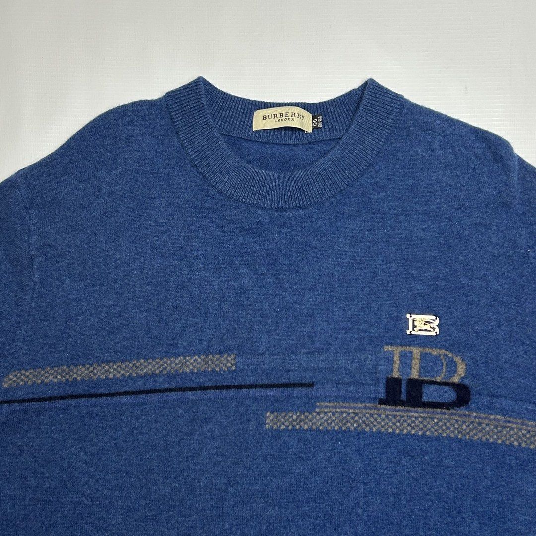 Vintage Burberry Soft Wool Knitted Sweater (Category: Tshirts & Polo Shirts ) located in Antipolo. Submitted by wvyfrnds (Listing ID 1439862971, Image 2). Description: Vintage Burberry Soft Wool Knitted Sweater Size: L Color: Blue Dimensions (Inches): Length: 29 Width: 20 Color Rate: 9/10 Issues - NONE 595 PLUS SF.