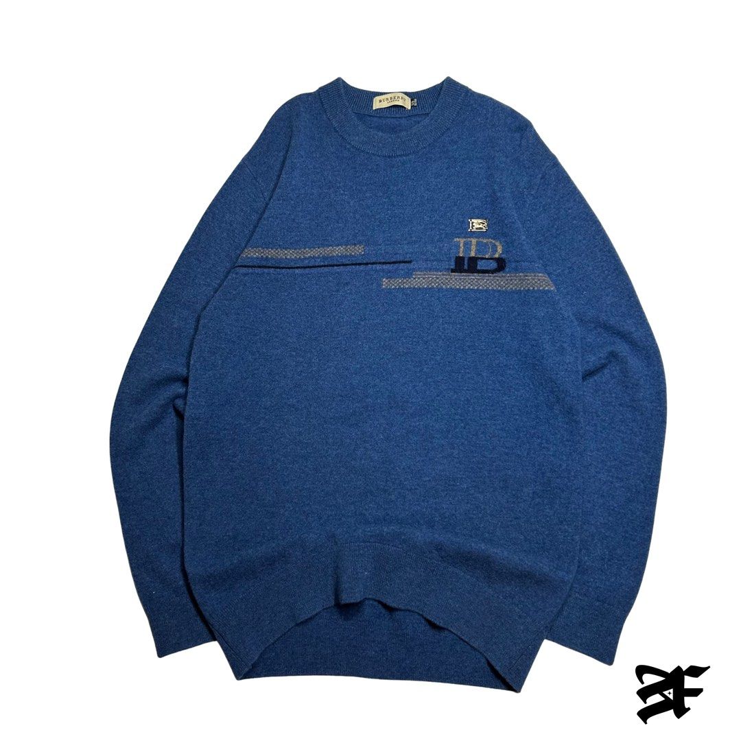 Vintage Burberry Soft Wool Knitted Sweater (Category: Tshirts & Polo Shirts ) located in Antipolo. Submitted by wvyfrnds (Listing ID 1439862971, Image 1). Description: Vintage Burberry Soft Wool Knitted Sweater Size: L Color: Blue Dimensions (Inches): Length: 29 Width: 20 Color Rate: 9/10 Issues - NONE 595 PLUS SF.