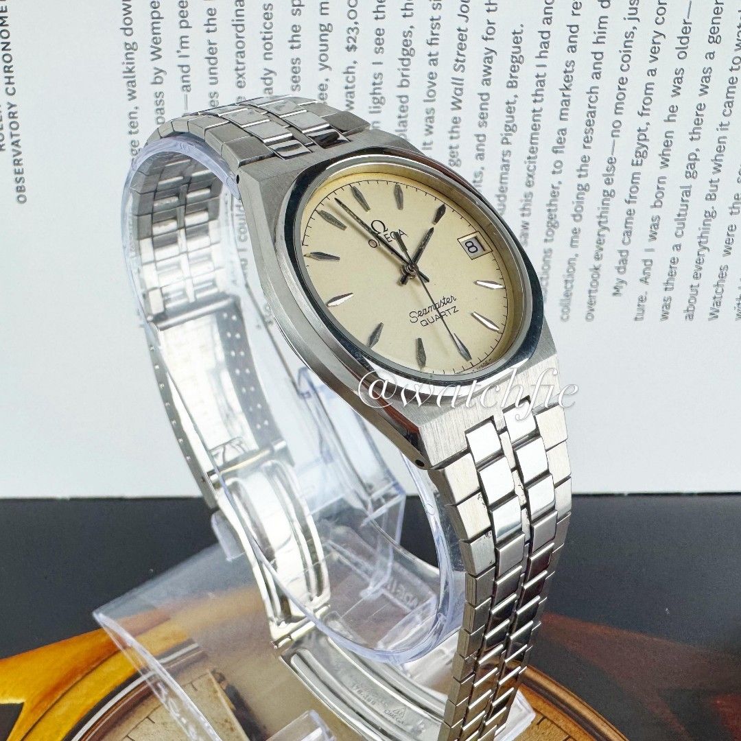 Vintage Omega Seamaster Quartz (Category: Luxury Watches) located in Manila. Submitted by ab.authentic.collection (Listing ID 1439849132, Image 3). Description: Available for Sale Vintage Omega Seamaster Quartz - Ref. 1960225 - Cal. 1332 Quartz - 35mm Face - 32mm x 39mm from lugs to lugs - Clean Chapter Ring Dial - Approx. 7.25 inches wrist - Quartz - Bracelet 1379.388 - Unit only Open for Meetups (Sure buyer) Note: manage expectations on vintage