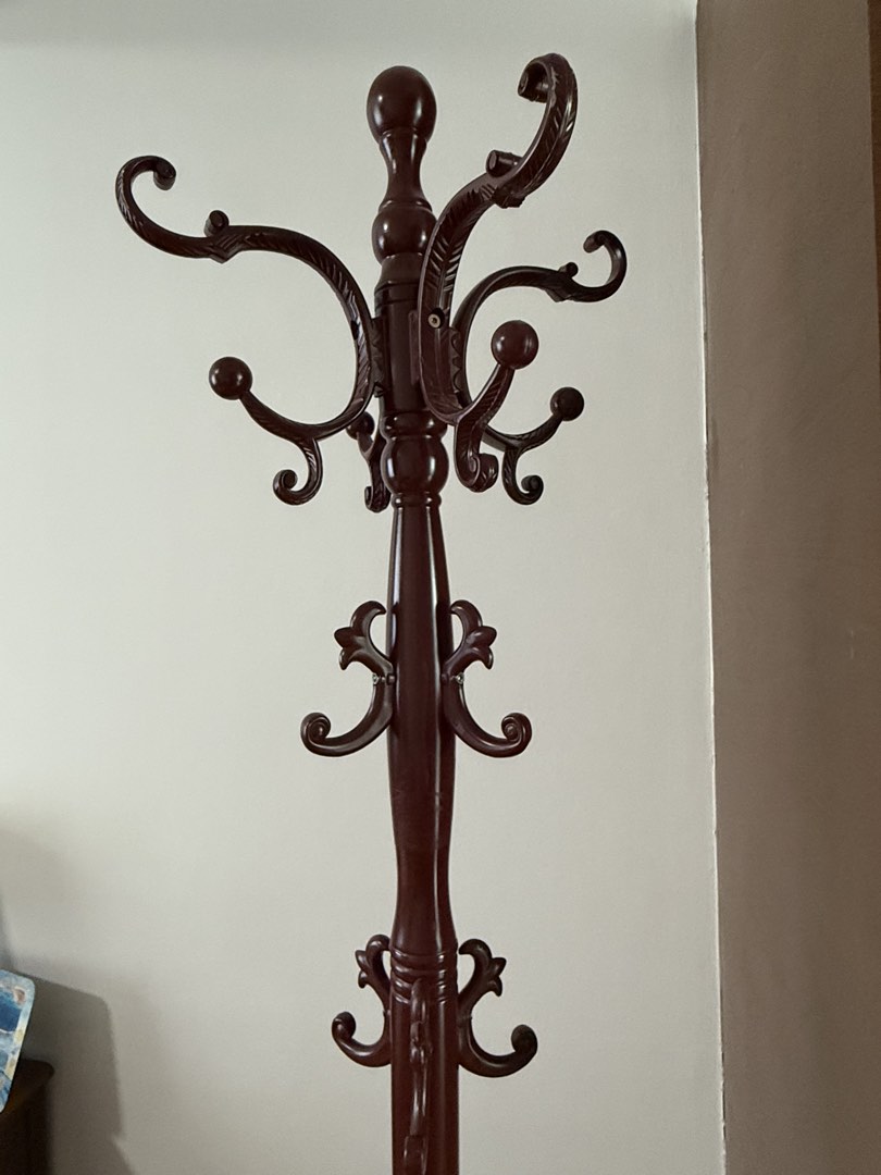 Wooden Coat Rack - Dark Brown, Furniture & Home Living, Furniture ...