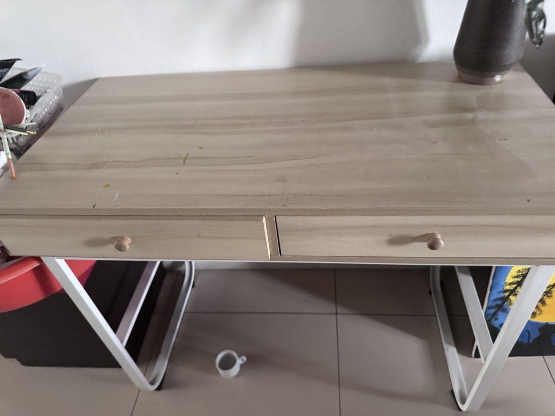 STUDY TABLE Wooden Study Desk with Drawers (Category: Tables & Sets) located in Manila. Submitted by decluterthings888 (Listing ID 1439887995, Image 2). Description: ❌❌DECLUTTER FOR GARAGE SALE ✅ PUCKUP C/O BUYER ✅SELLING VERY LOW ✅EXPECT SIGN OF USAGE SELLING LOW DONT EXPECT BRAND NEW PRELOVED manage expectation STILL USABLE PICKUP c/o buyer SELLING LOW JUST TO DECLUTTER PHOTO POSTED ALREADY WITH SLIGHT FLAWS SINCE ITS PRELOVED EXPECT SIGN OF US