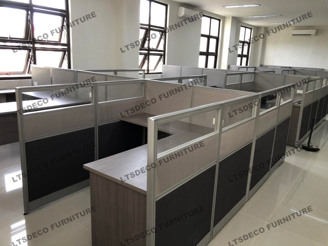 WORKSTATION TABLE CUBICLES OFFICE PARTITION FURNITURES WITH GLASS ...