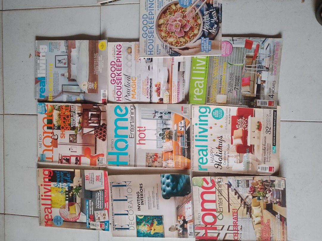 250 all (Category: Magazines) located in Manila. Submitted by grasya1985 (Listing ID 1440055737, Image 1). Description: - Bundle of lifestyle magazines - Features Real Living, Metro Home, and Good Housekeeping issues - Focuses on home decor, entertaining, and healthy living - Perfect for inspiration and ideas for your home.