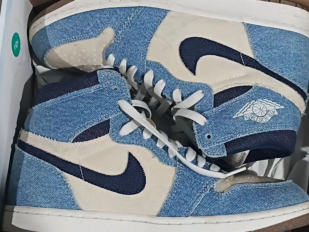 Air Jordan 1 High OG "Denim" (Category: Sneakers) located in Manila. Submitted by ericah.25 (Listing ID 1440107320, Image 2). Description: Air Jordan 1 High OG Denim (FQ2947-100) COLORWAY: Denim / White SIZE: US 9.5 • with box • good condition • minor cleaning needed • no major issue besides normal signs of use RFS: hindi na nagagamit + need funds .